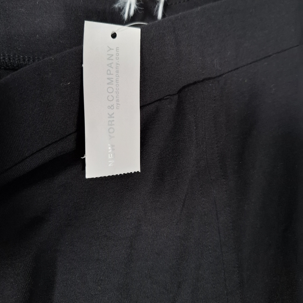NWT NY&CO New York & Company Black Maxi Skirt Front Slit Stretch Soft Size Large - Picture 12 of 15